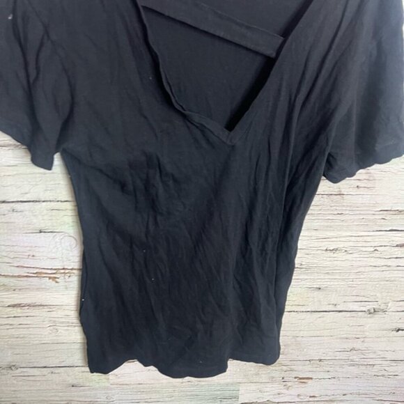 LNA Cotton Ripped Neck Tee Shirt black size medium made in the USA - Picture 2 of 6